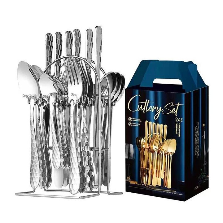 Lux Gold Titanium Bistro Flatware Set - Riley Grove