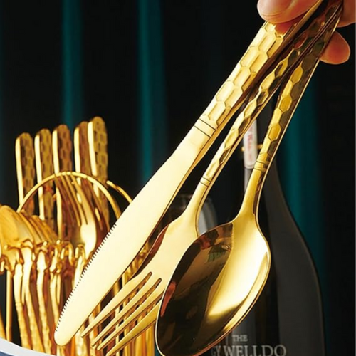 Lux Gold Titanium Bistro Flatware Set - Riley Grove