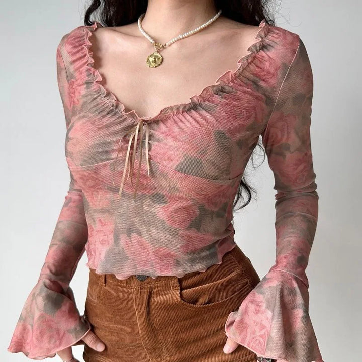 Mila Blushed Bell Top