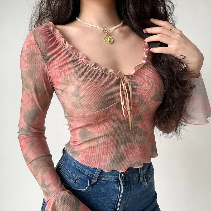 Mila Blushed Bell Top